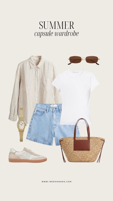 Summer Capsule Wardrobe 

H&M linen top. Abercrombie and Fitch dad shorts. White tee. Mango straw tote bag. Timex watch. Amazon sunglasses. Dolce Vita Notice Sneaker. Summer outfit. Vacation outfit. Resort wear

#LTKSeasonal #LTKShoeCrush #LTKStyleTip