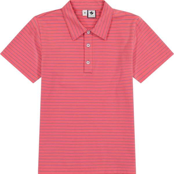 Boys Short Sleeve Polo Red Mini, Stripes | Maisonette