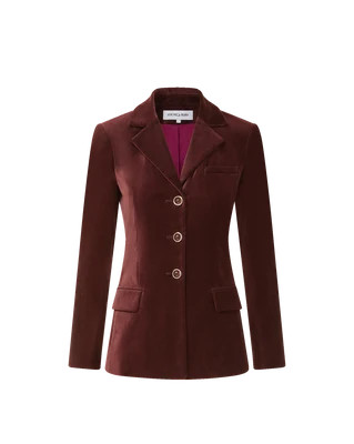 Veronica Beard Raelynn Velvet Jacket - Burgundy / 6 | Shop.app