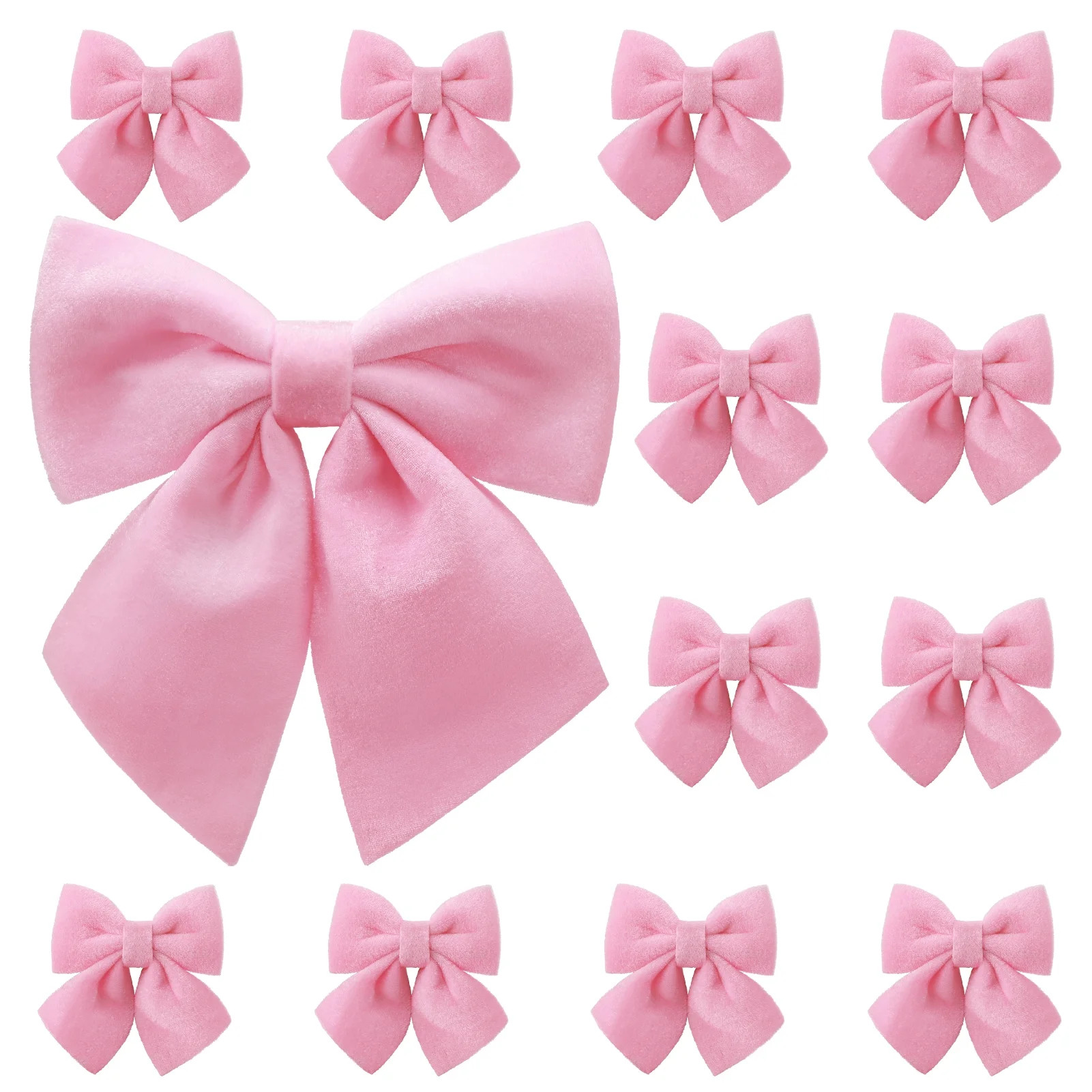 Ayieyill 13 Pack Velvet Pink Bows for Christmas Tree, Large Christmas Bows for Wreaths Tree Firep... | Walmart (US)