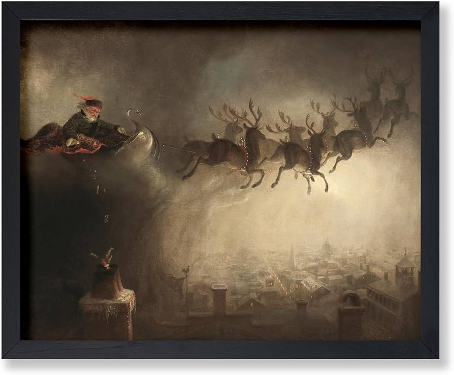 Poster Master Vintage Santa Claus Poster - Retro Christmas Print - Holiday Art - Reindeer Sled Ar... | Amazon (US)