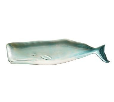 Whale Melamine Serving Platter - Aqua | Pottery Barn (US)