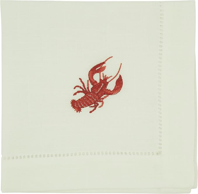 Embroidered Lobster Table Napkins (Set of 4) | Amazon (US)