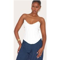 White Woven Boned Corset | PrettyLittleThing US