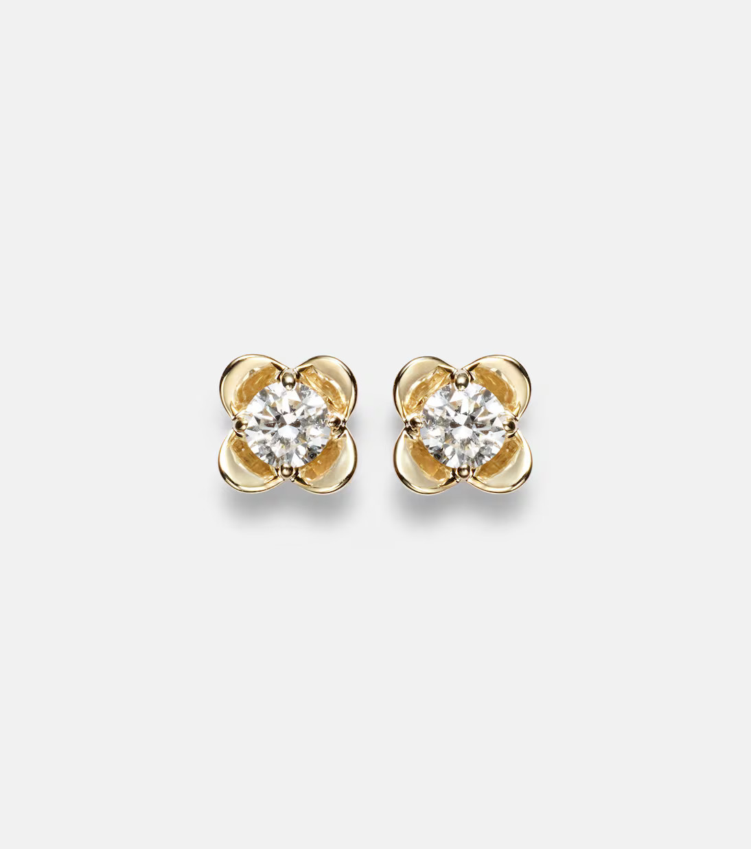 Clover Mini 14kt gold earrings with diamonds | Mytheresa (US/CA)