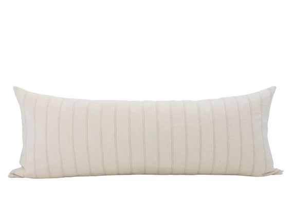 JULI  14x36 Cream Stripe Long Lumbar Pillow Cover Oversized | Etsy | Etsy (US)