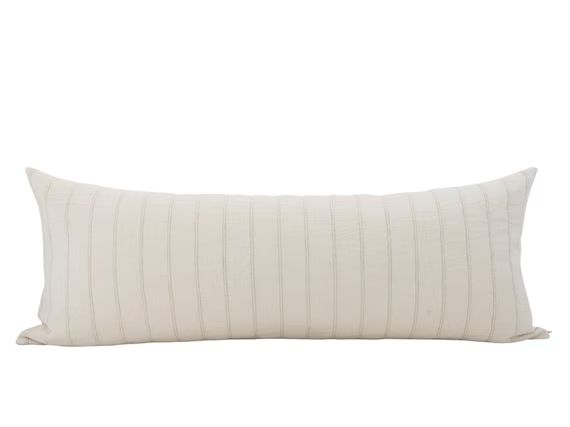 JULI  14x36 Cream Striped Extra Long Lumbar Pillow Cover | Etsy | Etsy (US)