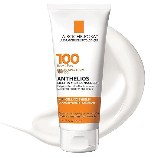 La Roche-Posay Anthelios Melt-in Milk Body & Face Sunscreen Lotion Broad Spectrum SPF 100, Oxyben... | Amazon (US)