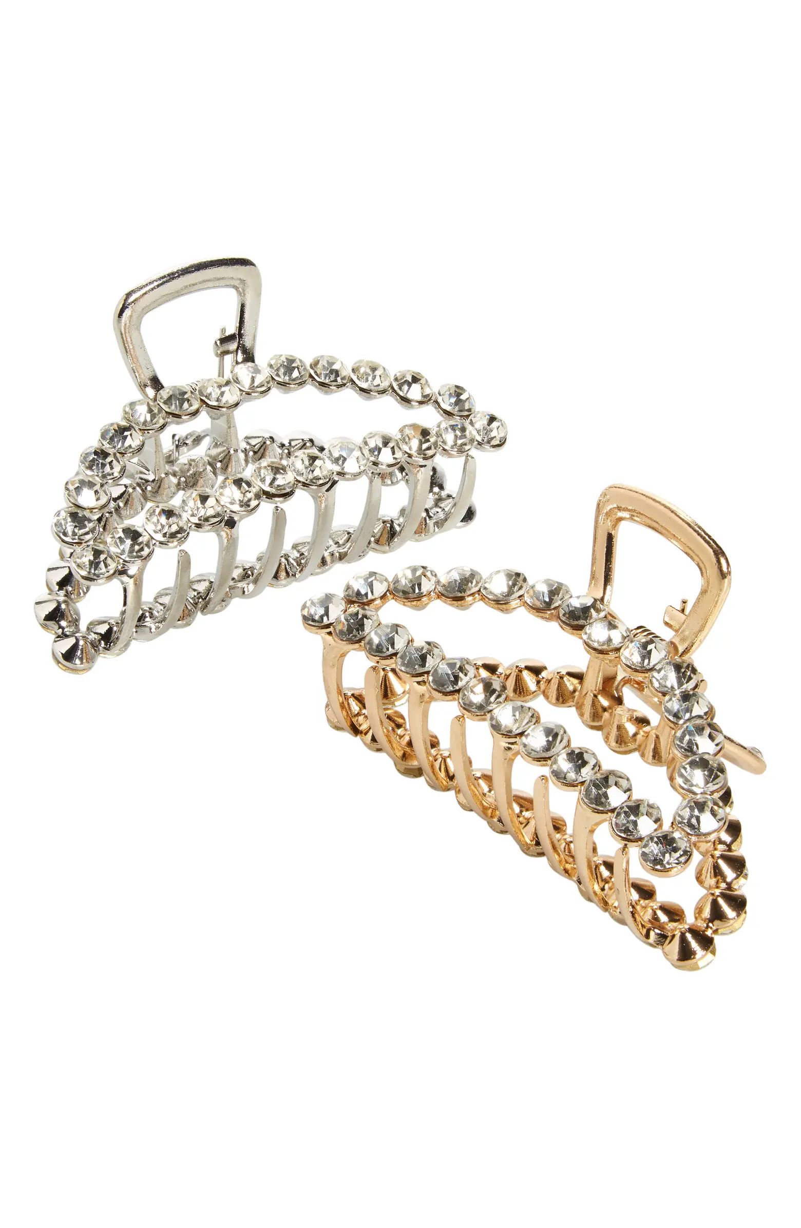 Assorted 2-Pack Crystal Jaw Hair Clips | Nordstrom