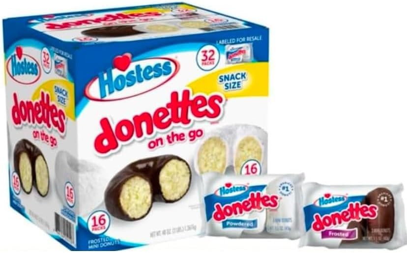 Mini Powdered & Frosted Chocolate Donuts 32 packages in Case 16 Powdered 16 Chocolate. | Amazon (US)