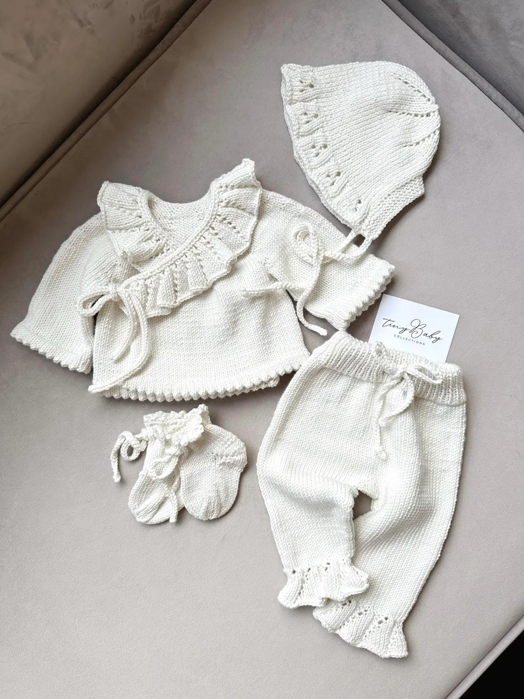 Newborn Baby Girl Coming Home Outfit: Hand Knit Organic Cotton Baby Hospital Set - Etsy | Etsy (US)
