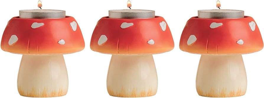 CHUNCHE Cute Mushroom Candle Holder Set of 3, Candle Holders for Centerpiece Table Decorations, D... | Amazon (US)