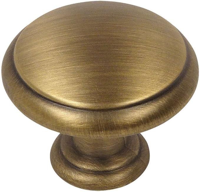 Cosmas 25 Pack 5422BAB Brushed Antique Brass Cabinet Hardware Mushroom Knob | Amazon (US)