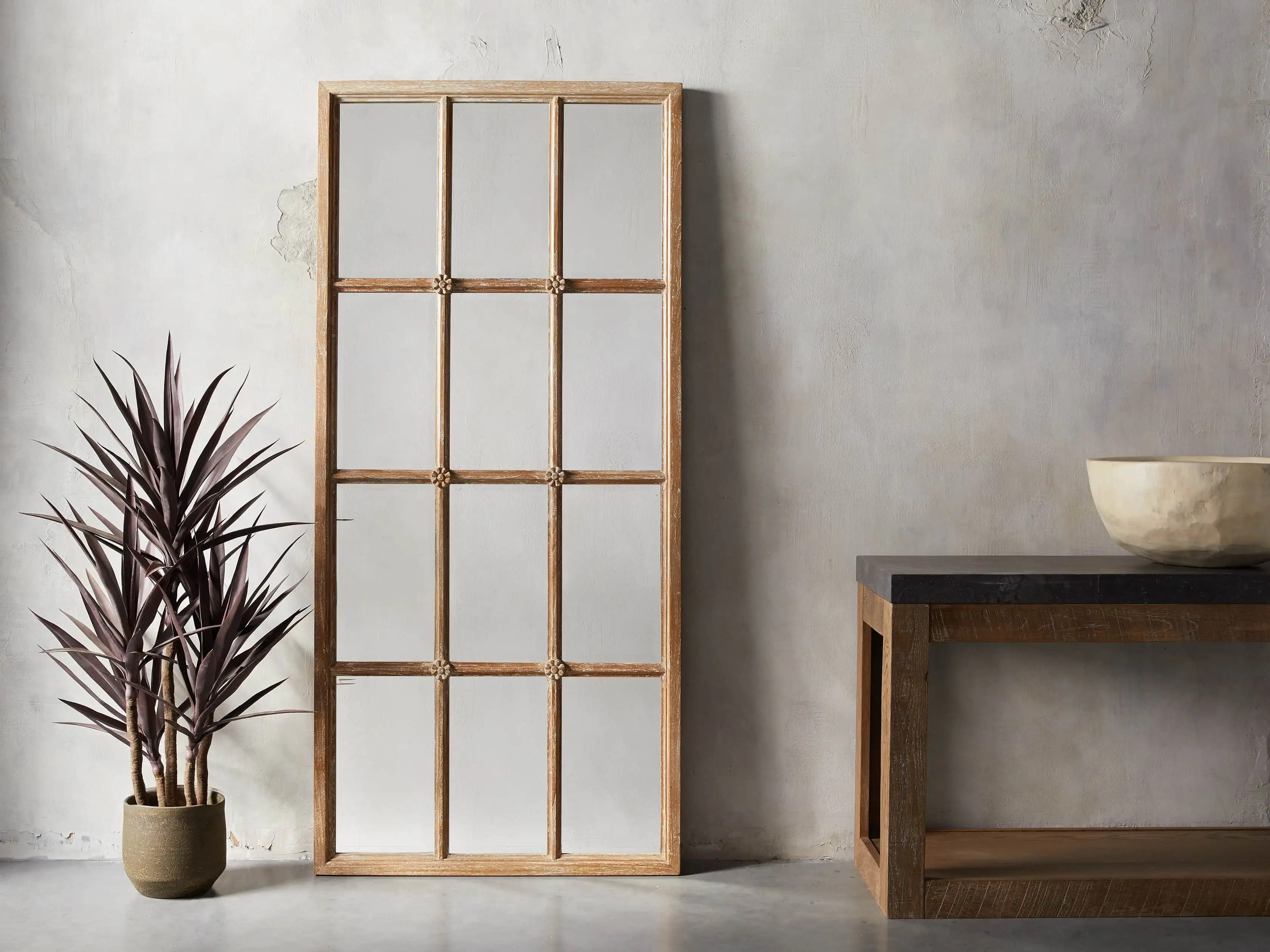 Teak Floor Mirror in Natural | Arhaus