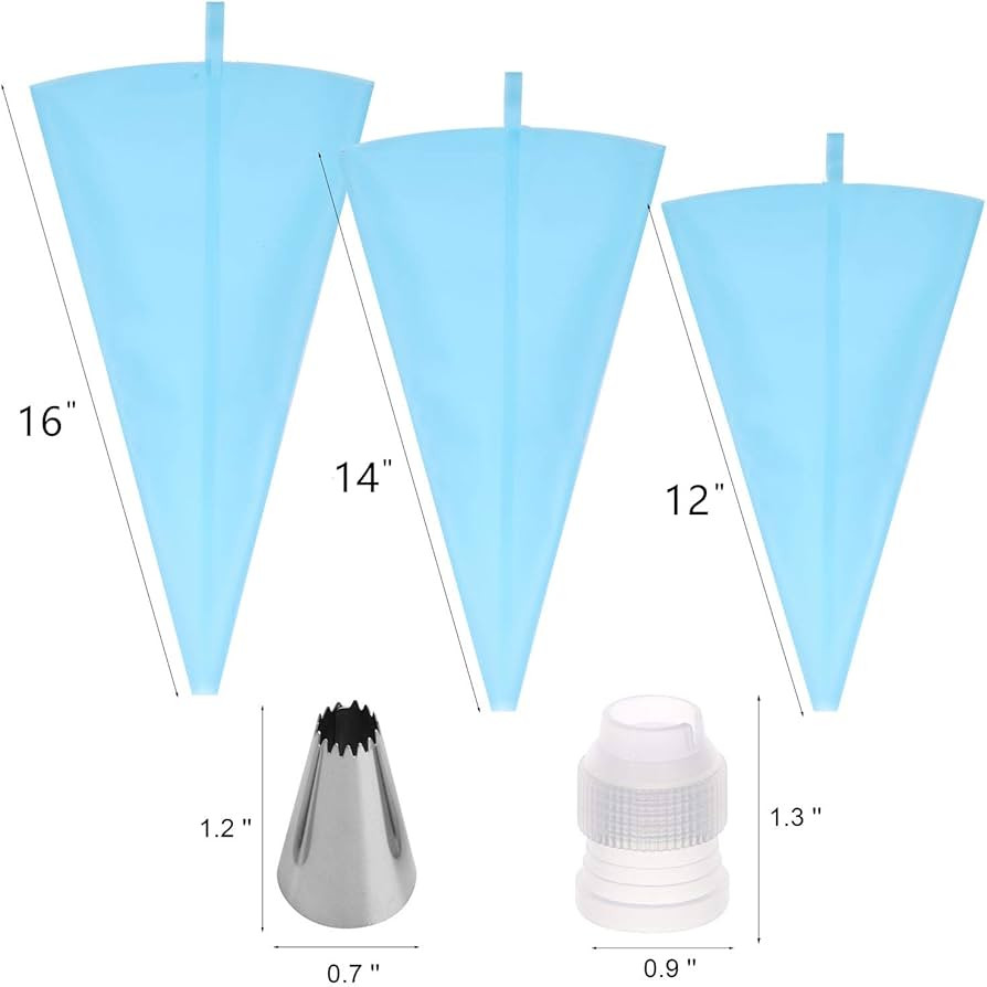 36 Pieces Cake Piping Set with 24 Pastry Tips Piping Nozzles, 6 Standard Couplers, 6 Reusable Sil... | Amazon (US)