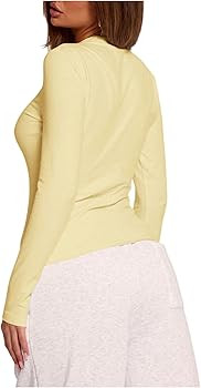 SOLY HUX Women's Long Sleeve T Shirt Crewneck Slim Fit Tee Casual Going Out Tops | Amazon (US)