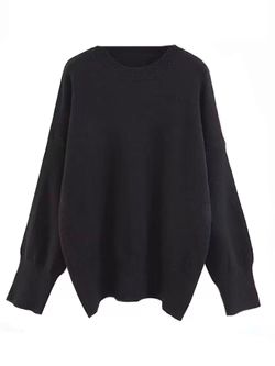 'Isla' Oversized Side Slit Crewneck Sweater (5 Colors) | Goodnight Macaroon