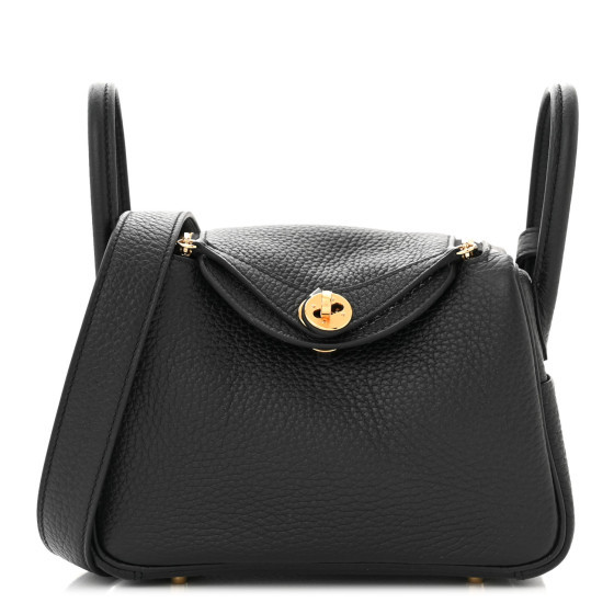 Taurillon Clemence Mini Lindy 20 Black | FASHIONPHILE (US)