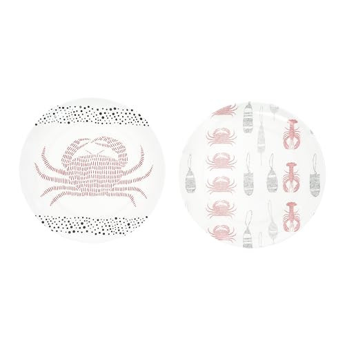 Pavilion Gift Company - Coastal - 8" Melamine Appetizer Plates Crab Lobster Beach Oceanfront Summer Vibrant Dinnerware | Amazon (US)