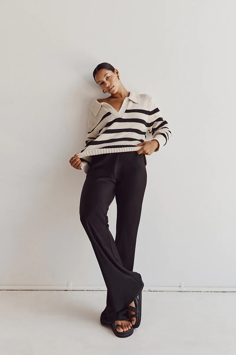 COLBIE BLACK AND STONE KNIT JUMPER | DISSH