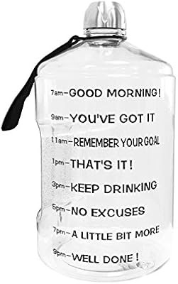 BuildLife 1 Gallon Water Bottle Motivational Fitness Workout with Time Marker/Drink More Daily/Cl... | Amazon (US)