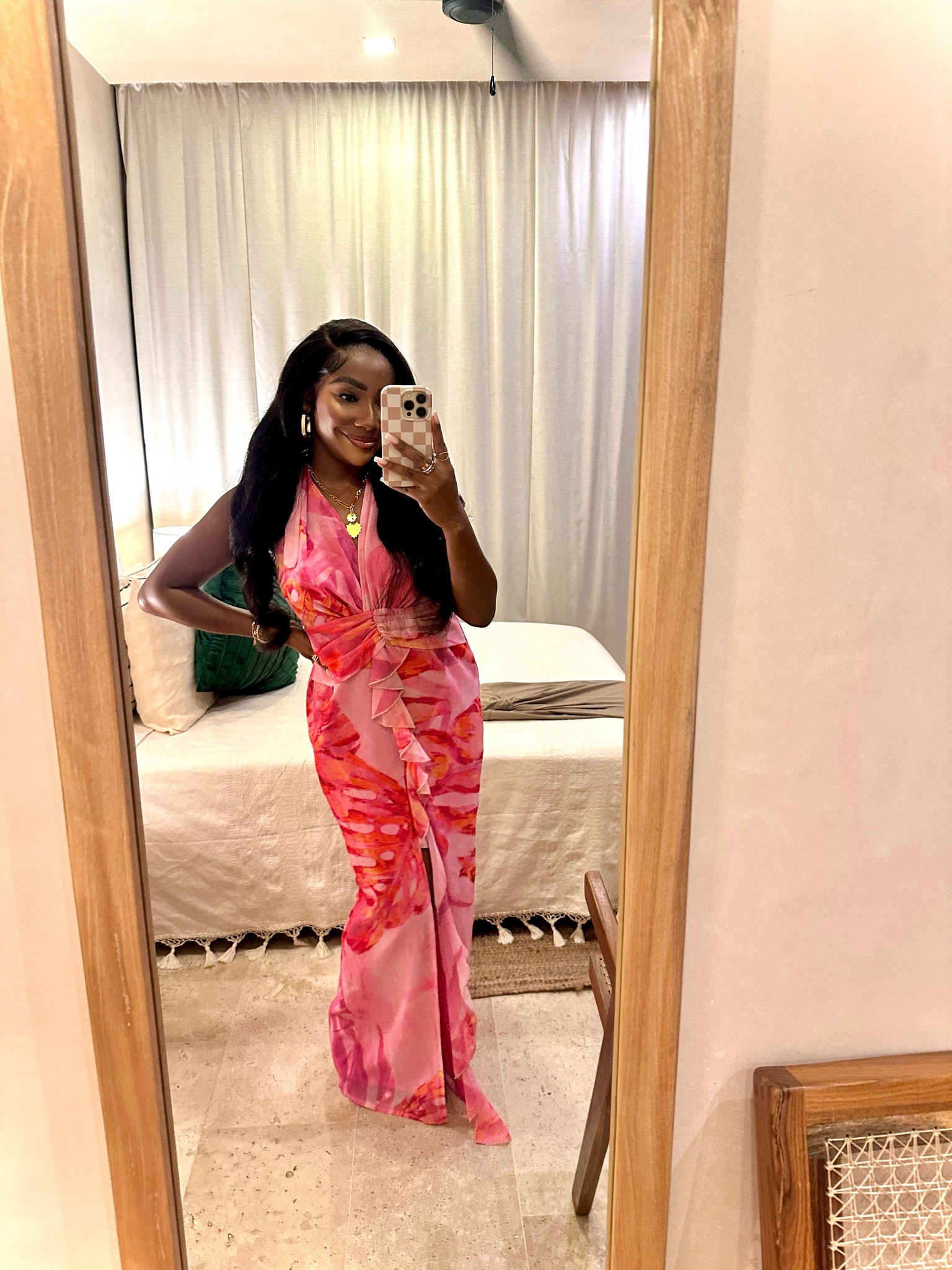 Tulum Mexico Vacation Outfit // size: US 6 (could have sized down to a 4) 

Maxi dress, floral dress, bright dress, vacation dress, vacation outfit, pretty little thing, gold jewelry, affordable jewelry, Amazon accessories, beach vacation outfit, Whitney wiley, vacation look, halter dress, maxi dress, open back dress, pink dress, red dress 

#LTKtravel #LTKfindsunder100 #LTKfindsunder50