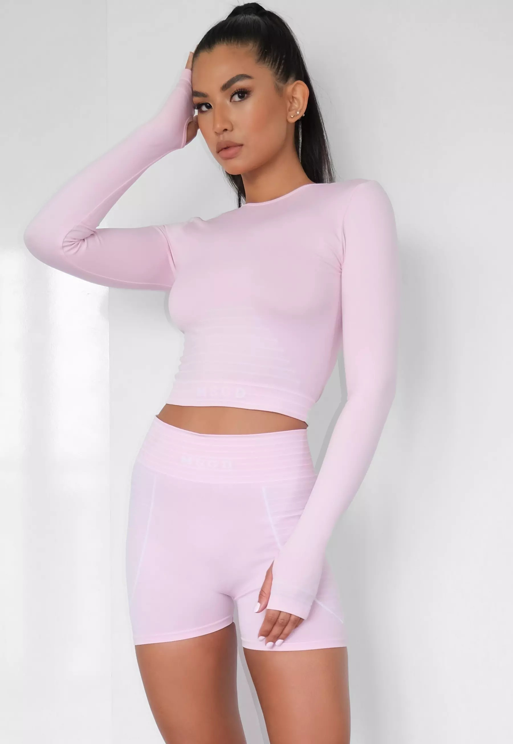 Pink Seamless MSGD Long Sleeve Gym Top | Missguided (US & CA)