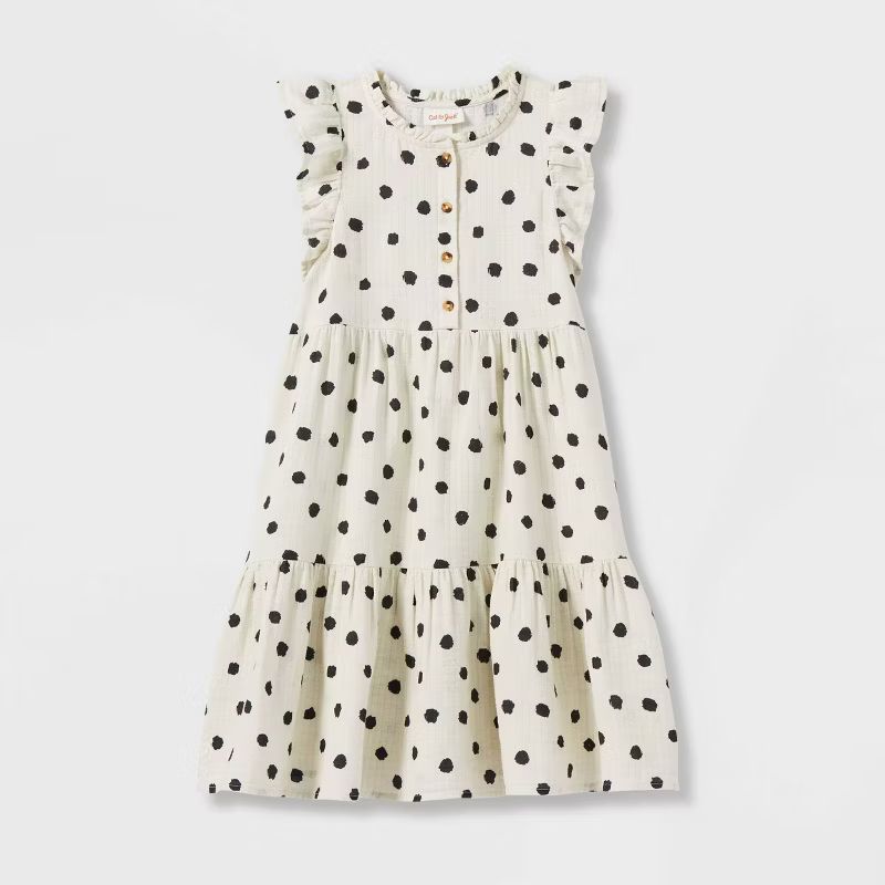 Girls' Button-Front Woven Gauze Dress - Cat & Jack™ | Target