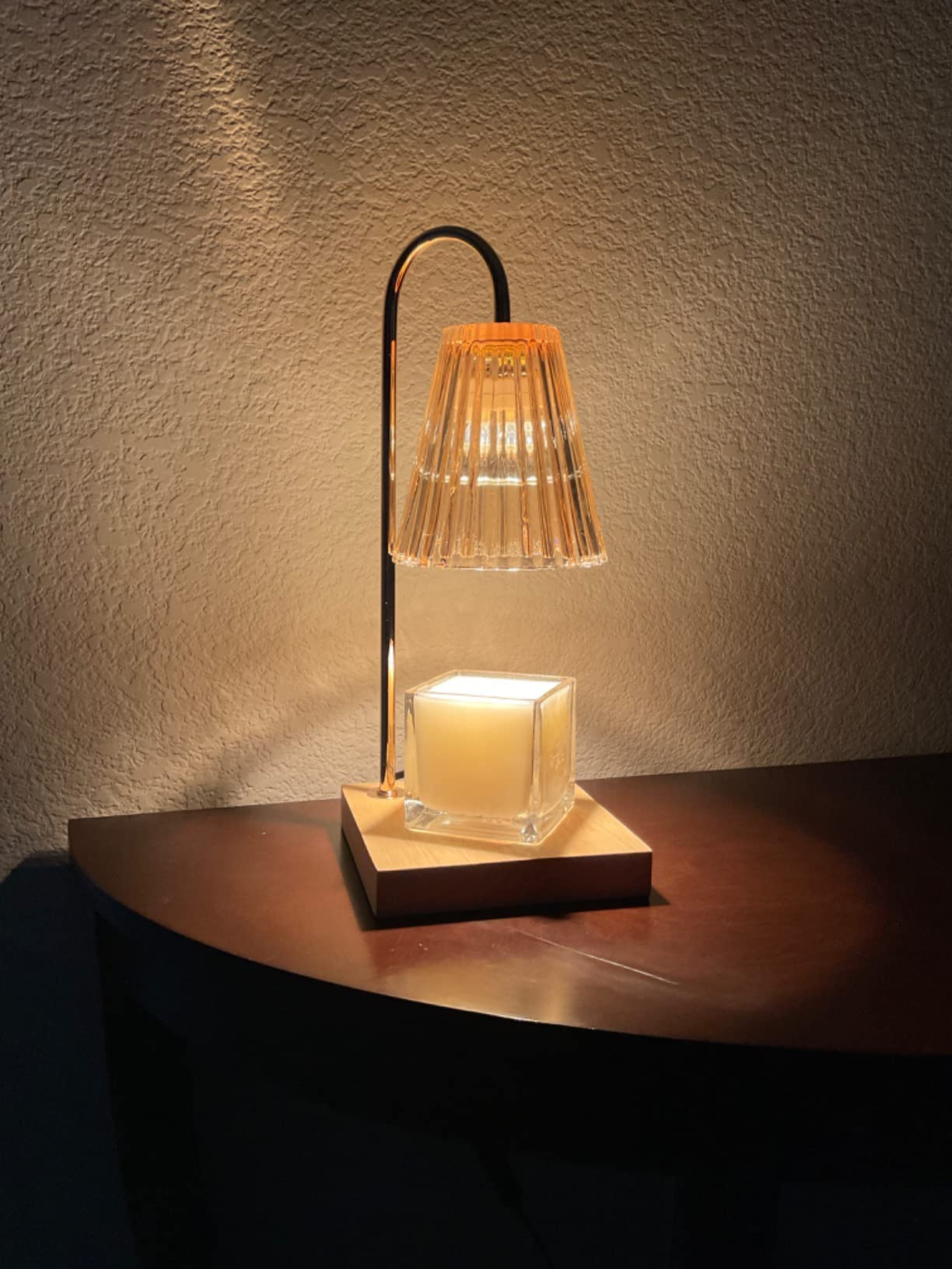 LOTKEY Candle Warmer Lamp, Dimmable Candle Warmer with Timer 2 Bulbs Wood Base Electric Candle La... | Amazon (US)