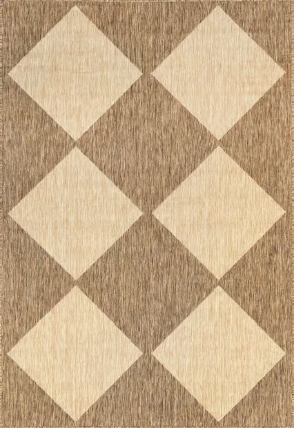 Beige Meyari Indoor/Outdoor Checkered Area Rug | Rugs USA