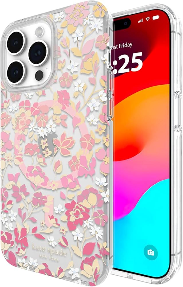 Kate Spade New York iPhone 15 Pro Max Case, Compatible with MagSafe - Flowerbed Pink Ombre | Amazon (CA)