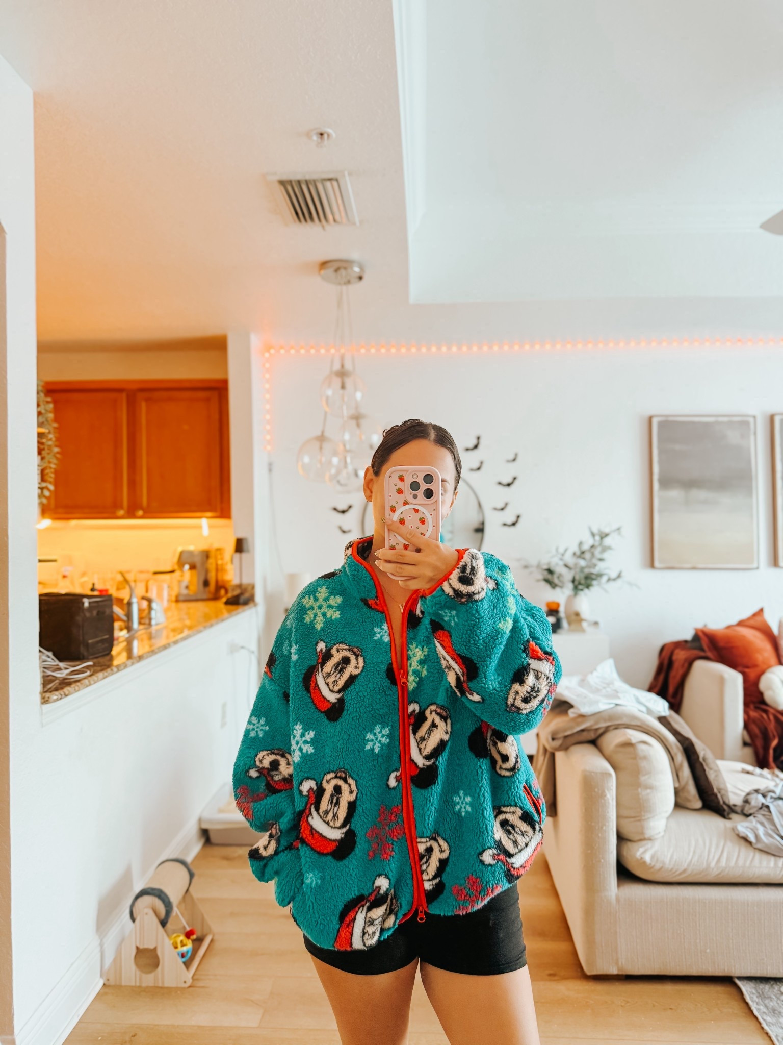 Mickey Christmas fleece for the win from Kohl’s and under $20?!? (On sale)!! #disney #disneystyle 