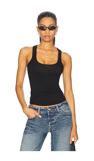 EB Denim Lucy Racerback Tank in Black. - size XS | Revolve Clothing (Global)