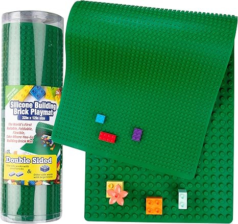SCS Direct Brick Building Blocks Silicone Playmat - 32" Rollable and Portable Two Sided playmat f... | Amazon (US)