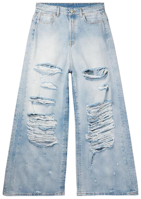 Vetements Ripped Big Shape Jeans 'Light Blue'