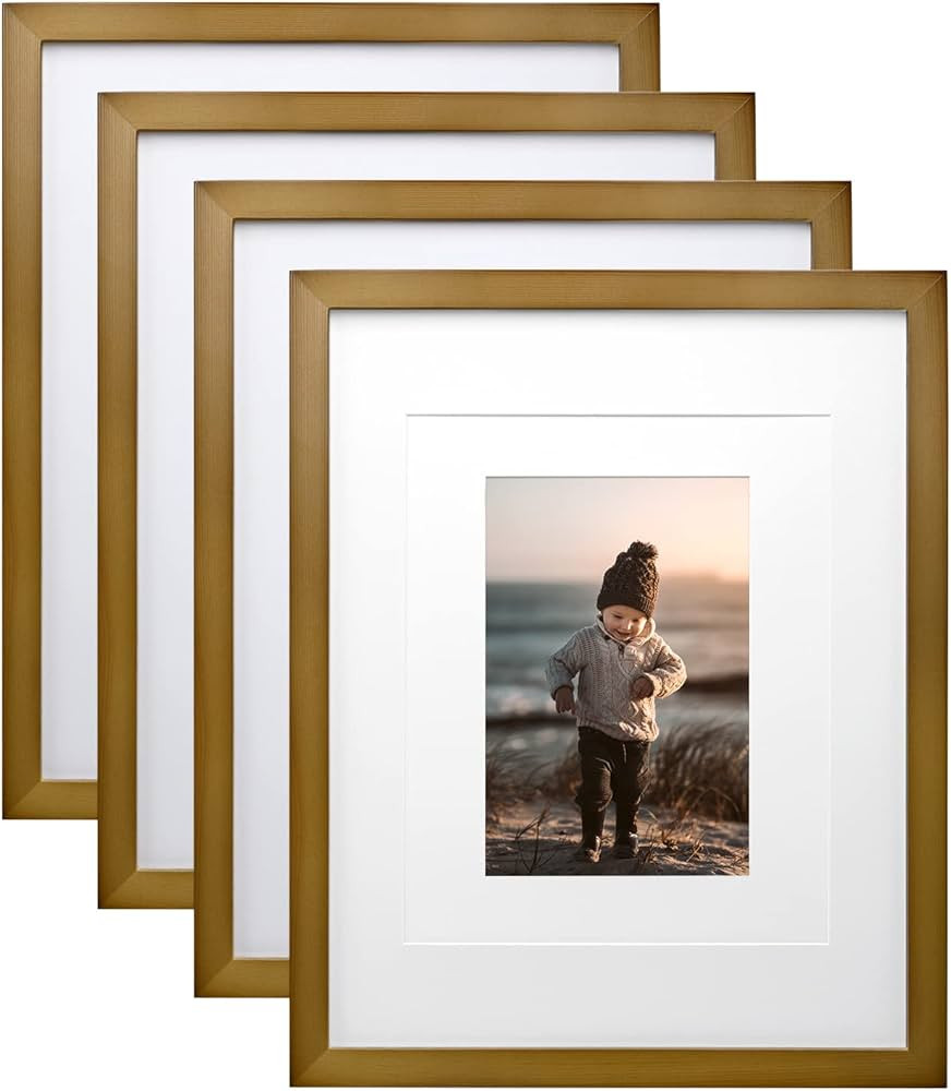 KINLINK 11x14 Picture Frames Brown - Wood Frames with Acrylic Plexiglass for Pictures 5x7/8x10 wi... | Amazon (US)