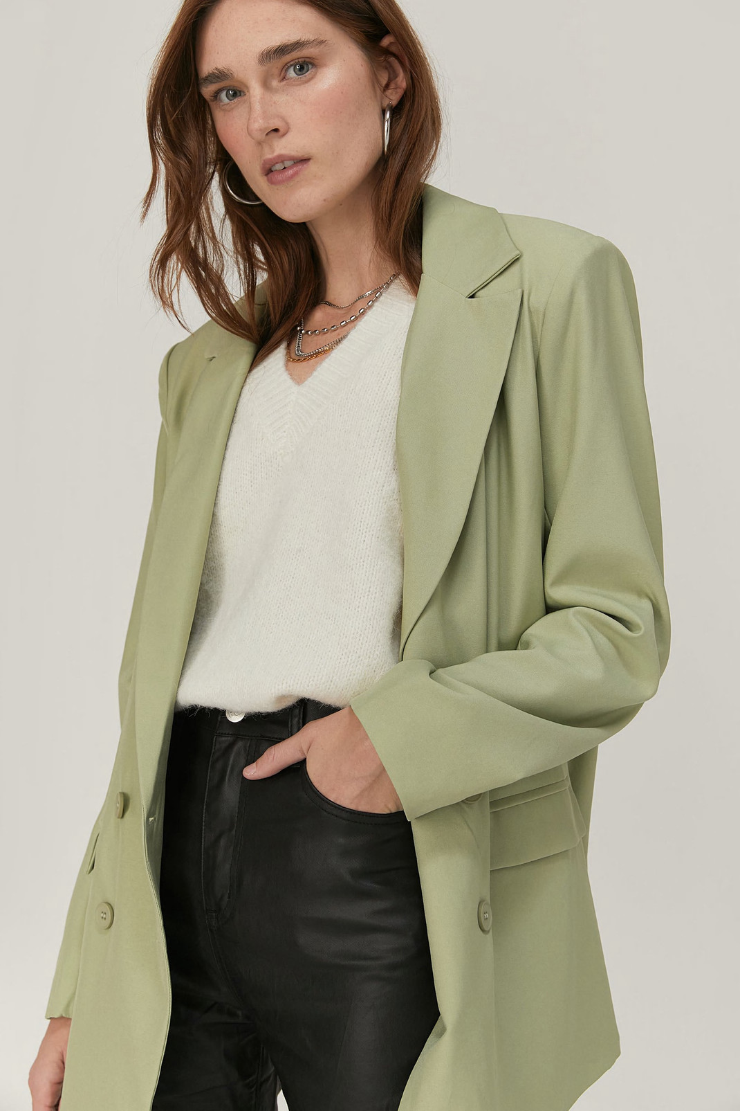 Oversized Shoulder Pad Double Breasted Blazer | Nasty Gal (US)