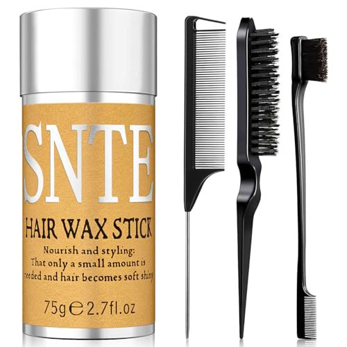 Slick Back Hair Brush & Hair Wax Stick Set - Frizz Control & Flyaway Smoothing - Sleek Ponytails, Buns, Edges - Styling Cream/Gel/Balm/Pomade Stick for Women - Styling Accessories for Girls & Kids | Amazon (US)