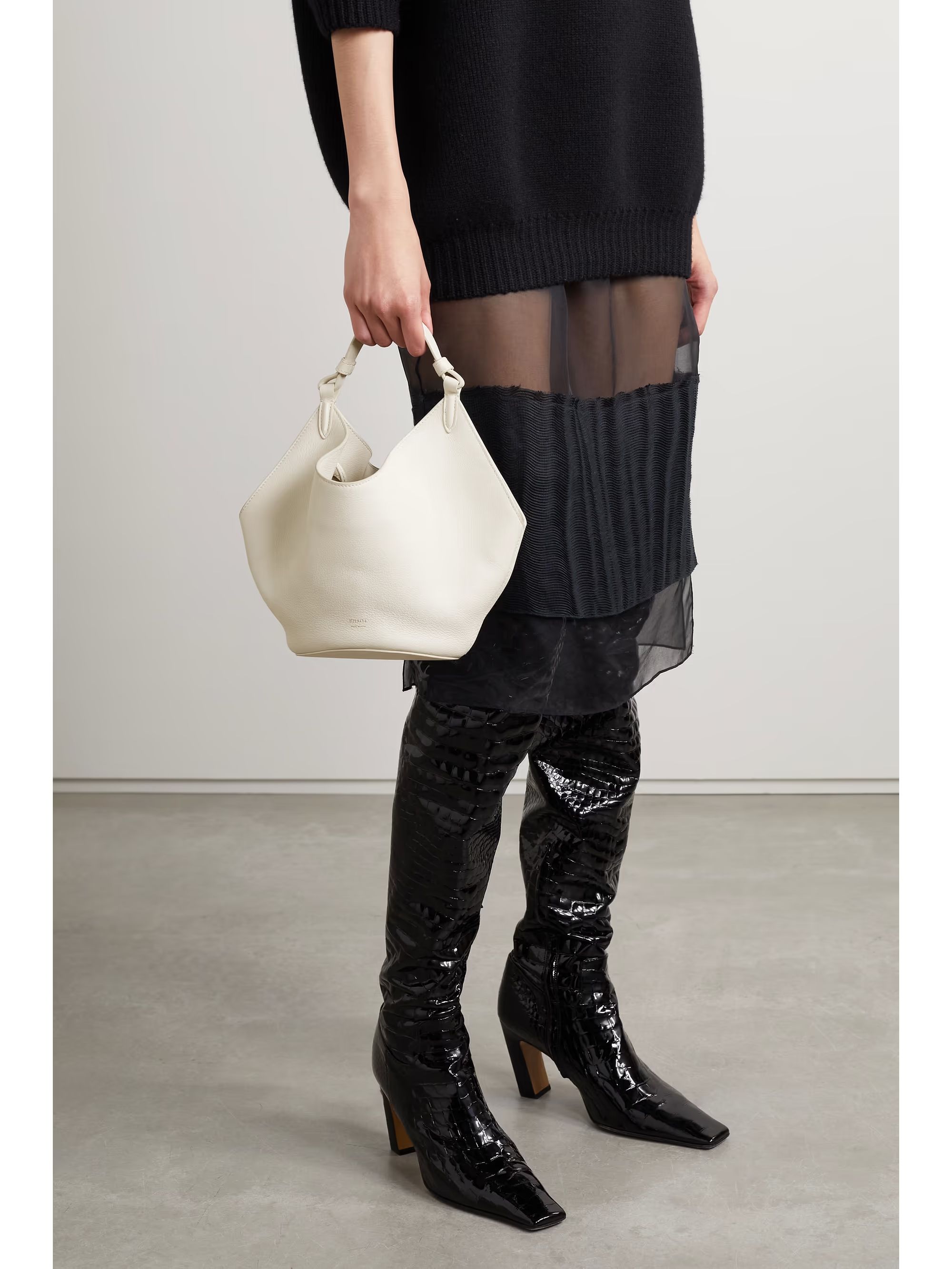 Lotus mini textured-leather tote | NET-A-PORTER (US)