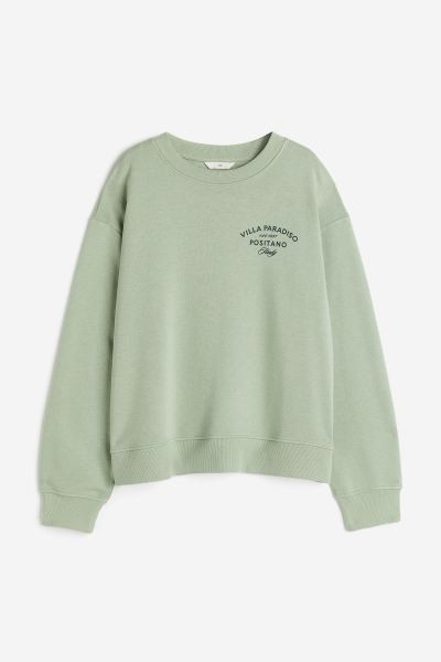Crew-neck Sweatshirt - Light beige melange/Venice - Ladies | H&M US | H&M (US + CA)