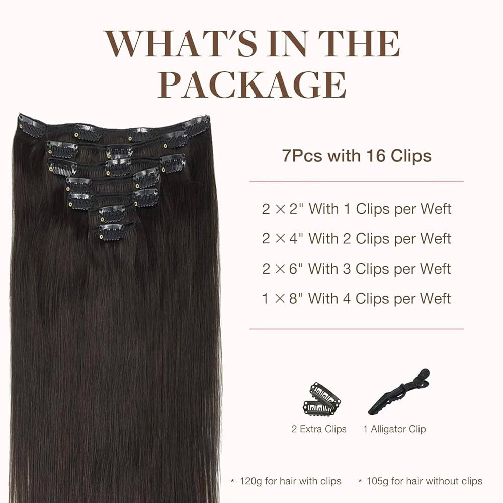 GOO GOO Clip in Hair Extensions Real Human Hair, Remy Human Hair Extensions Clip ins for Women, N... | Amazon (US)