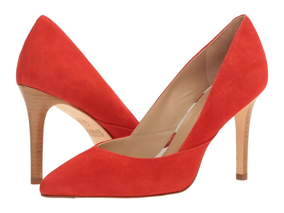 Johnston & Murphy - Vanessa Pump (Flamingo Red Italian Kid Suede) High Heels | Zappos