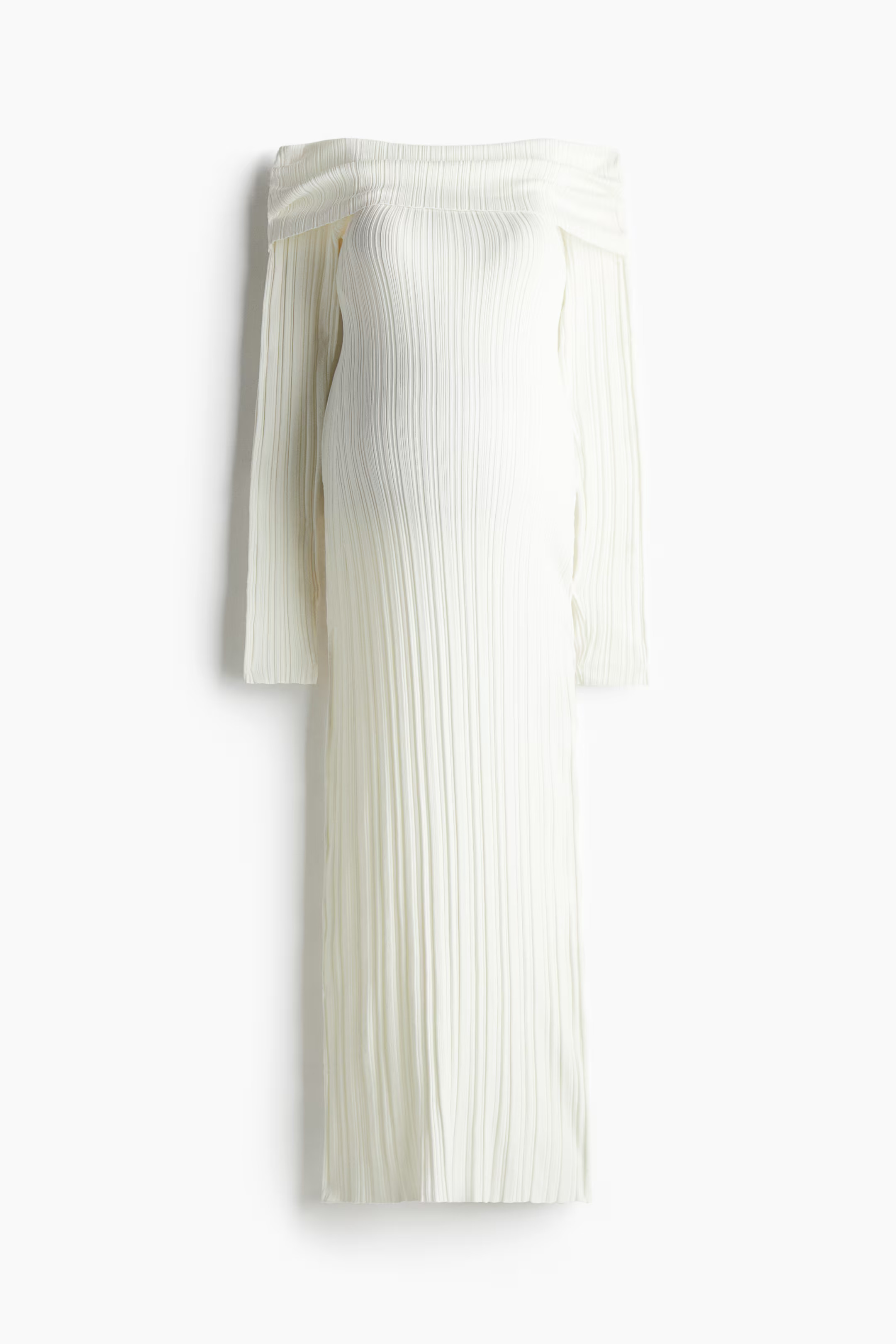 MAMA Rib-knit off-the-shoulder dress | H&M (UK, MY, IN, SG, PH, TW, HK)