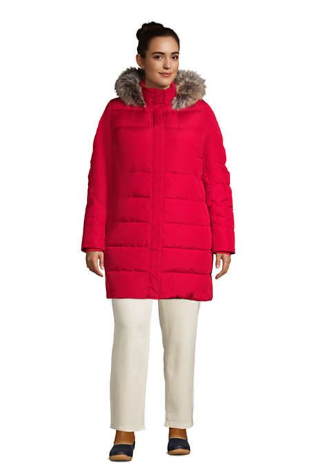 Women's Plus Size 600 Down Winter Long Coat with Hood | Lands' End (US)