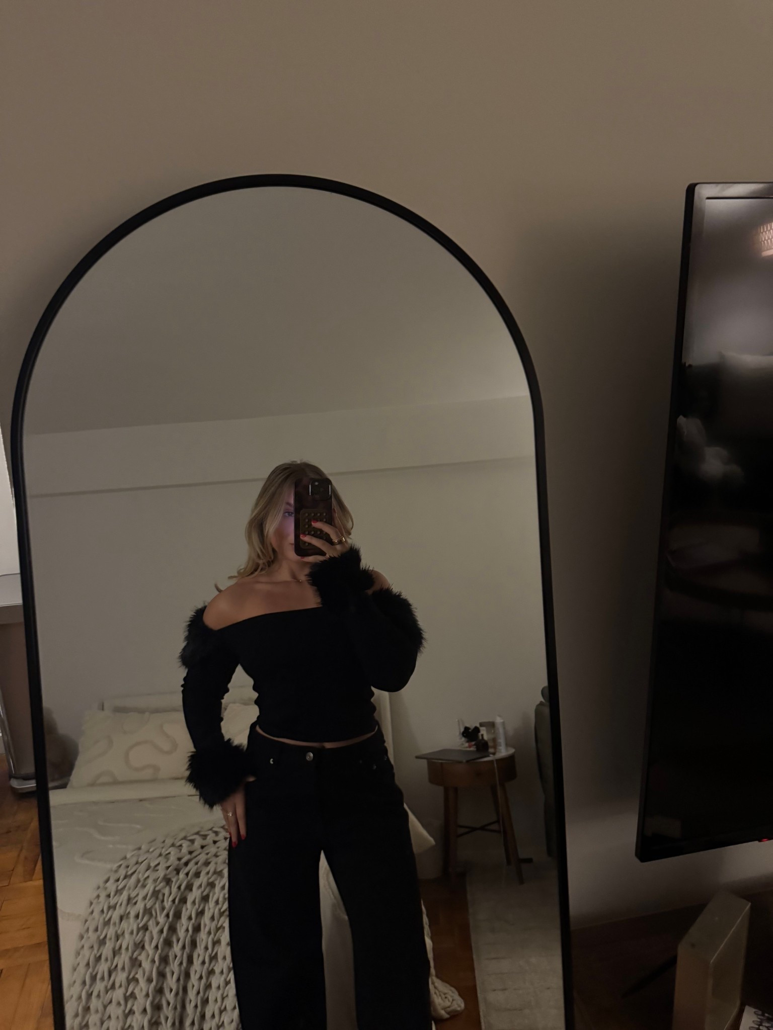 Fuzzy off the shoulder top 

#LTKHoliday