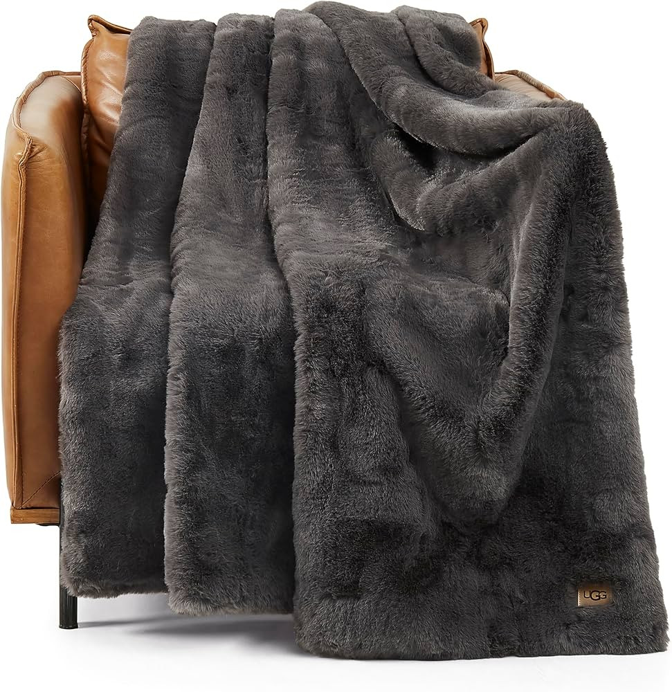 UGG 16802 Euphoria Plush Faux Fur Reversible Throw Blanket for Luxury Hotel Style Couch or Bed Bl... | Amazon (US)