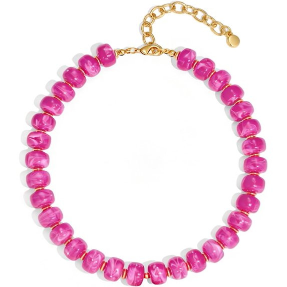 Leaf Resin Chunky Beaded Necklace for Women, Simple Modern Style Necklace Jewelry Accessory | Walmart (US)