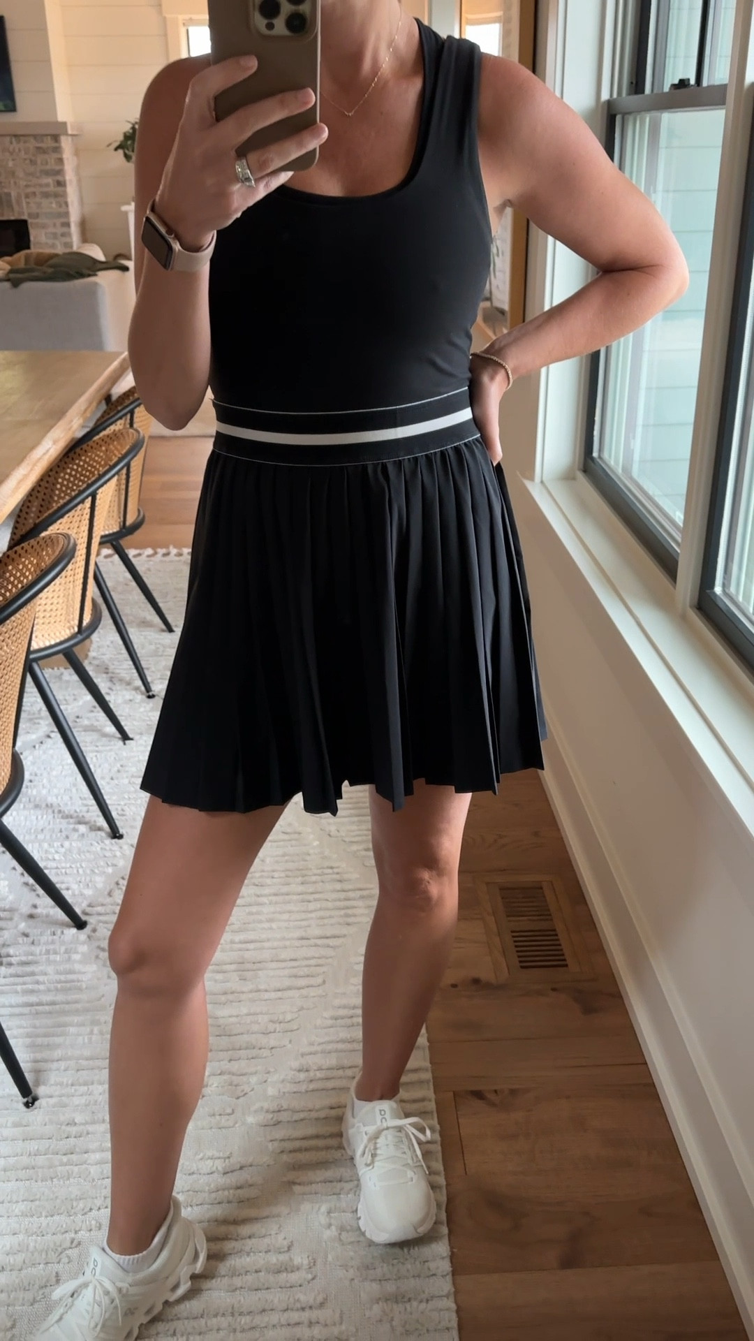 Dress runs a touch small, I’m in a size small, if between sizes I suggest going up a size 

#LTKActive #LTKFindsUnder50 #LTKOver40