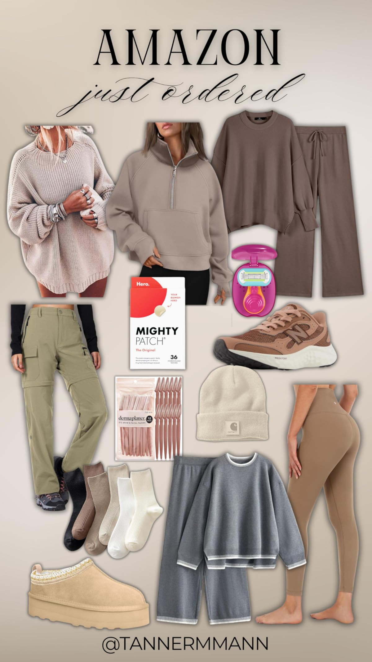 Ugerlov Women's Oversized Sweaters Batwing Sleeve Mock Neck Jumper Tops Chunky Knit Pullover Sweater | Amazon (US)