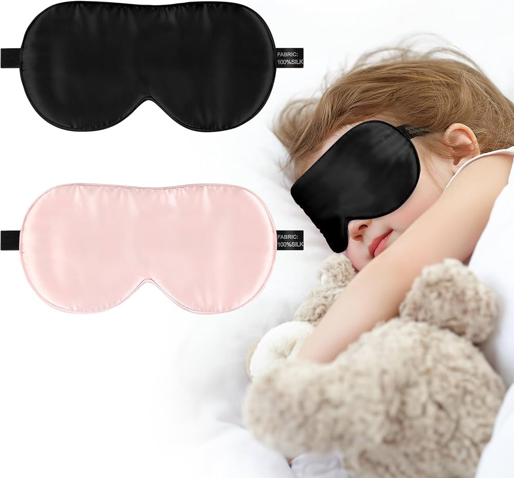 Silk Sleep Eye Mask for Kids, 100% Real Natural Pure Silk Sleeping Masks, Blindfold Sleep Eye Cov... | Amazon (US)